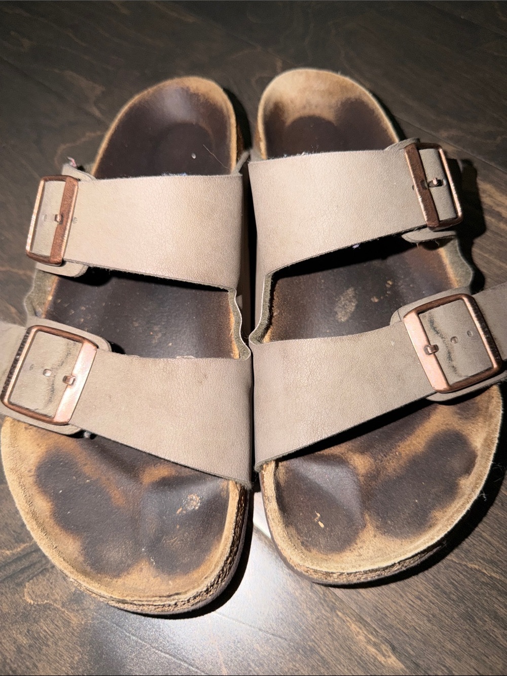 Birkenstock Brown Tan Two-Strap Sandals